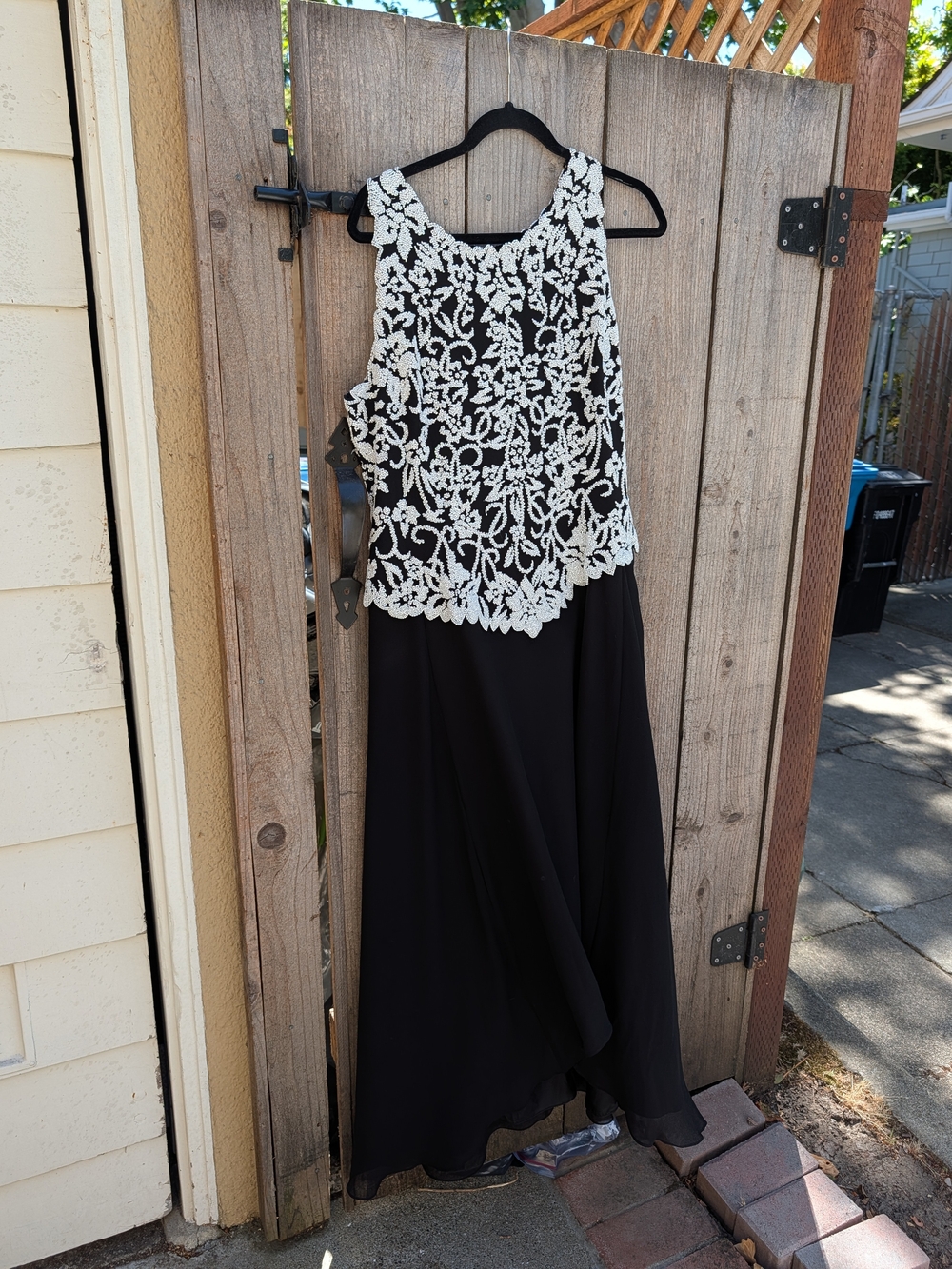 Chadwicks Black Maxi Dress with Beaded Bodice